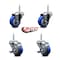 Service Caster 3 Inch Blue Polyurethane Wheel Swivel 34 Inch Threaded Stem Caster Set 2 Brakes SCC SCC-TS20S314-PPUB-BLUE-34212-2-TLB-2 - alternate 4